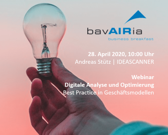 Webinar: 28. April 2020, 10 Uhr @bavAIRia Business-Frühstück