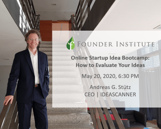 Webinar: May 20, 2020, 6:30 PM @Founder Institute